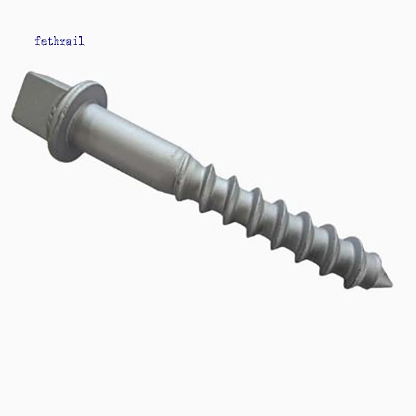 Railroad Rail Sleeper Screw Spike with Round Thread